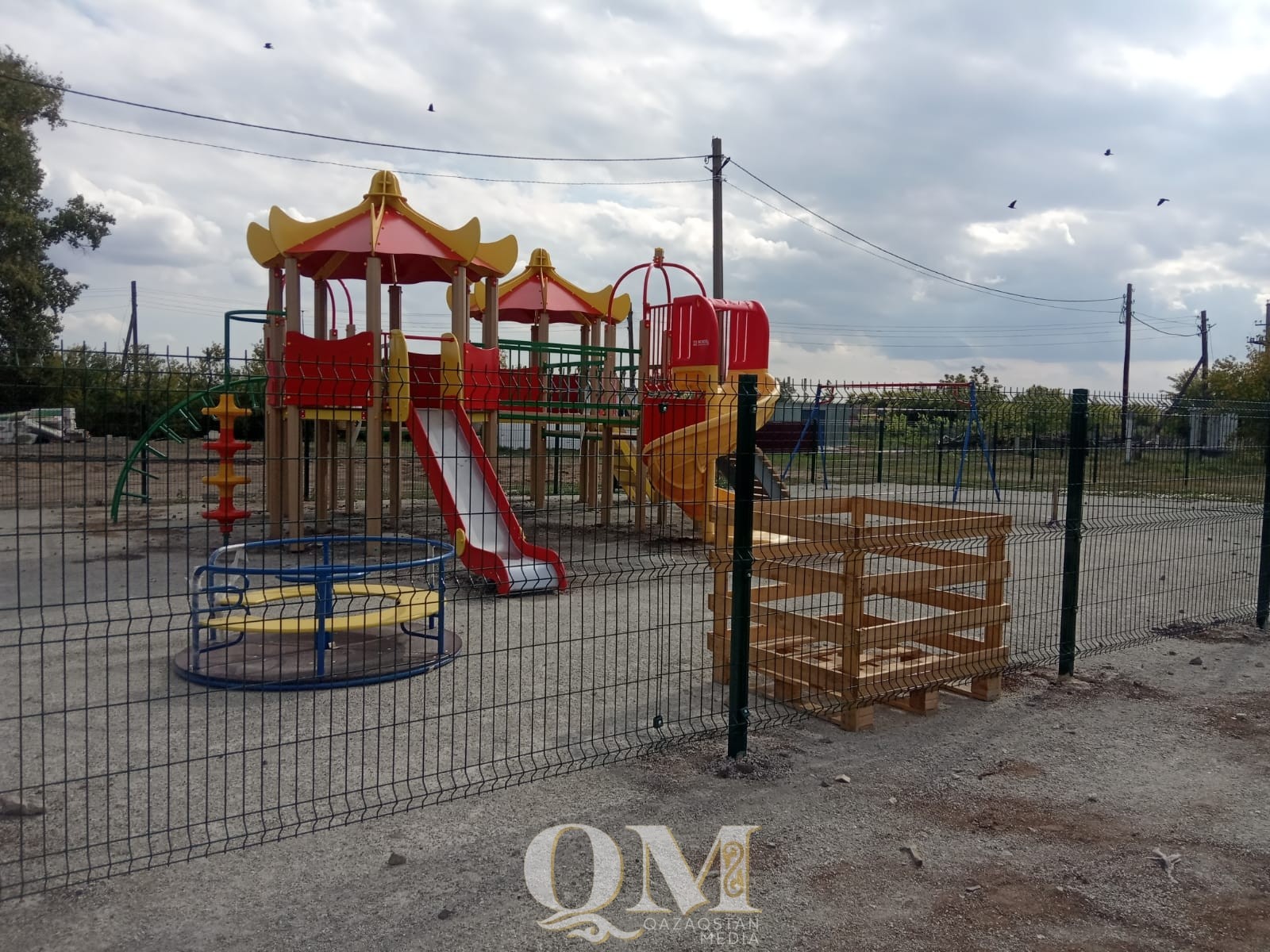 Николаевка ауылында балалар алаңқайы салынып жатыр