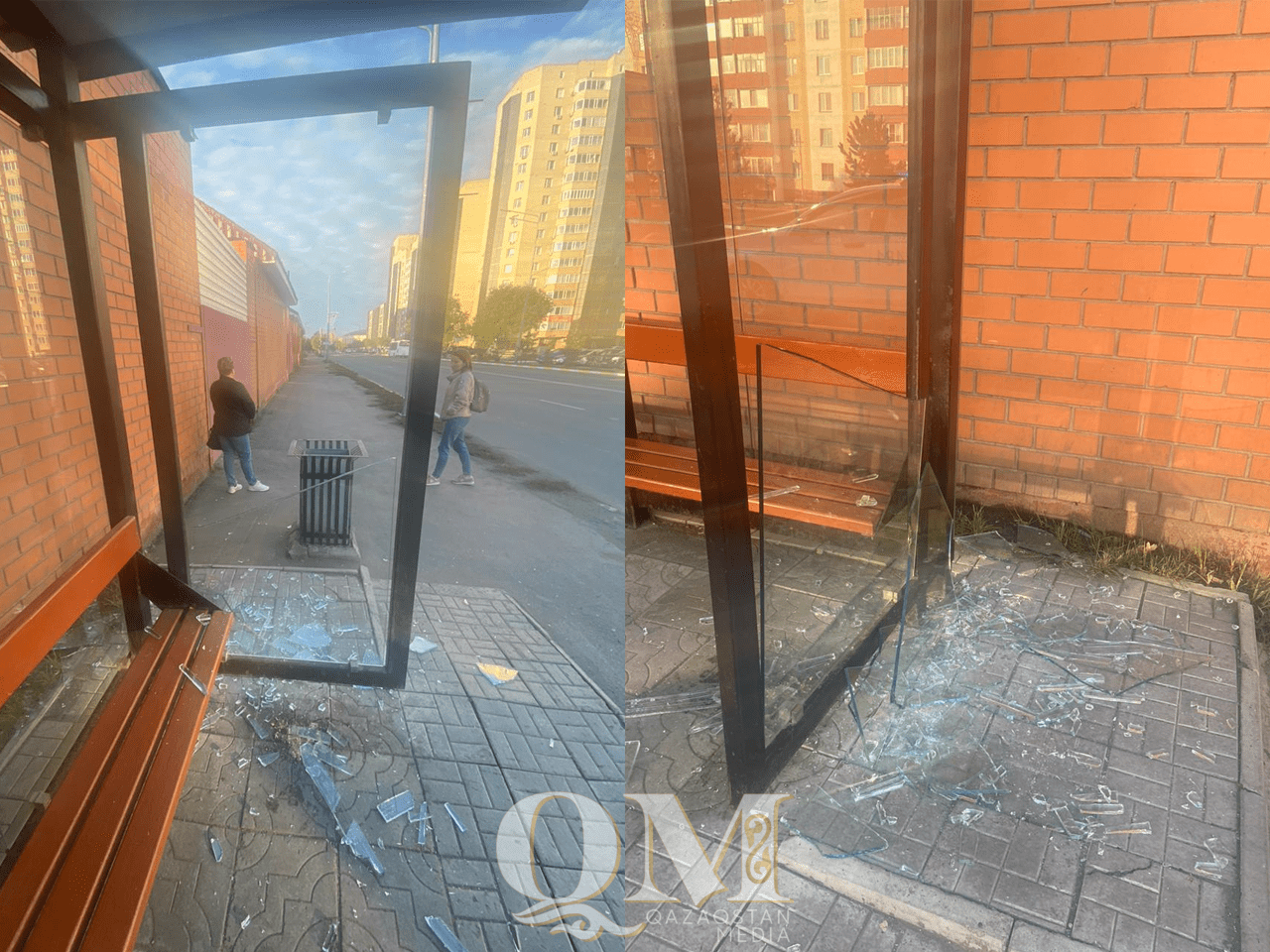 Подросток после ссоры с приятелем разбил остановку в Петропавловске