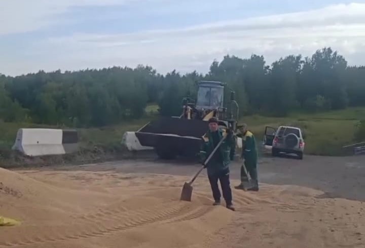 Камаз с зерном перевернулся в кювет в СКО