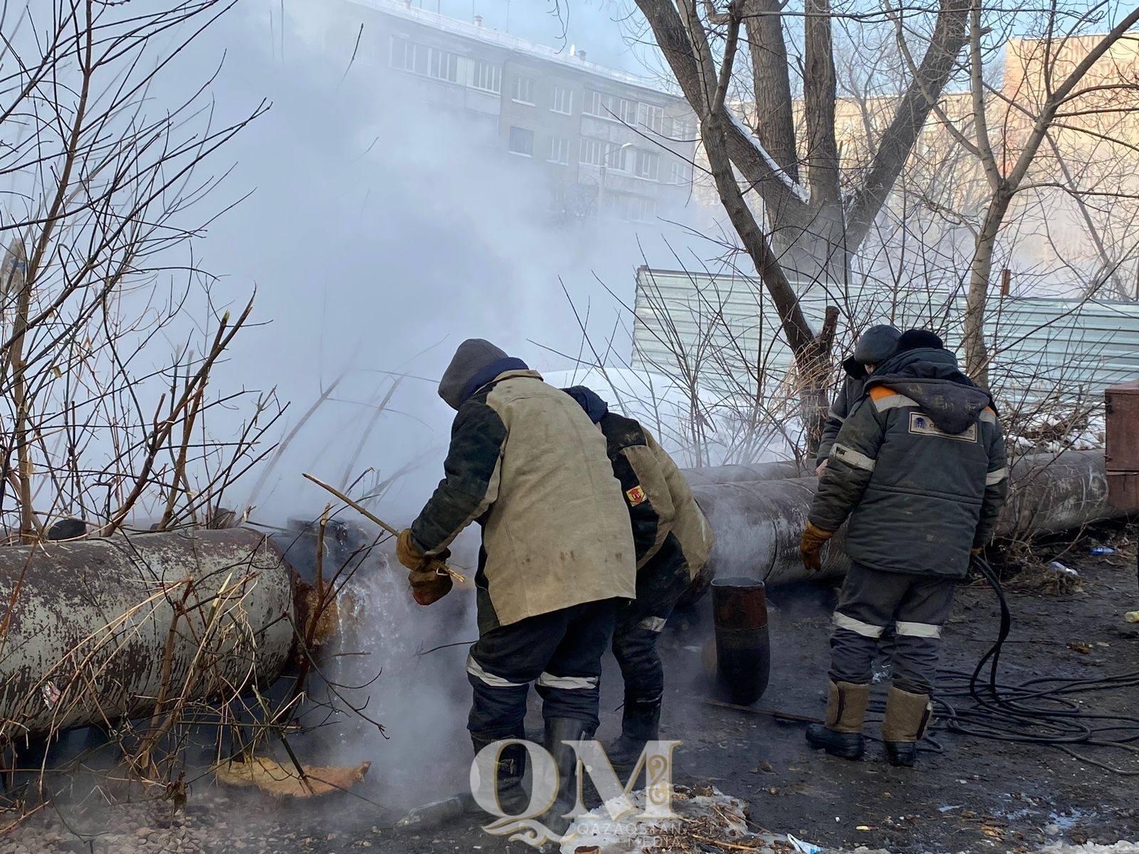 Аварию на теплотрассе в Петропавловске устранили