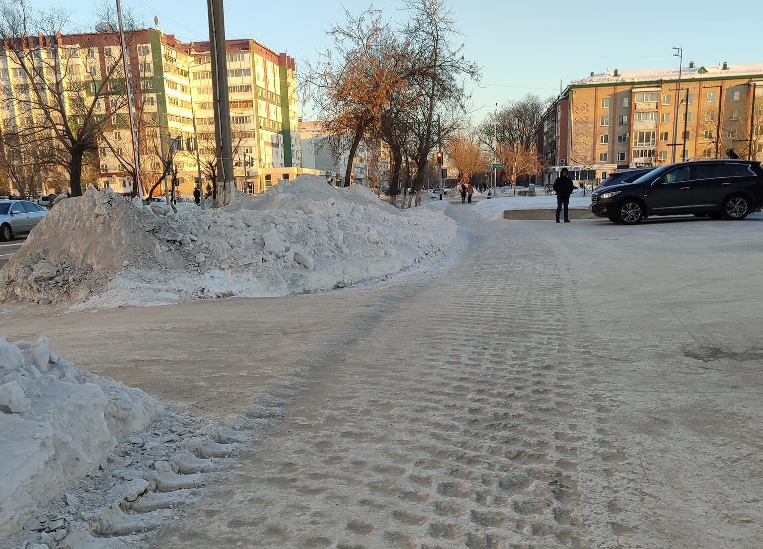 Новый способ очистки тротуаров раскритиковали жители Петропавловска