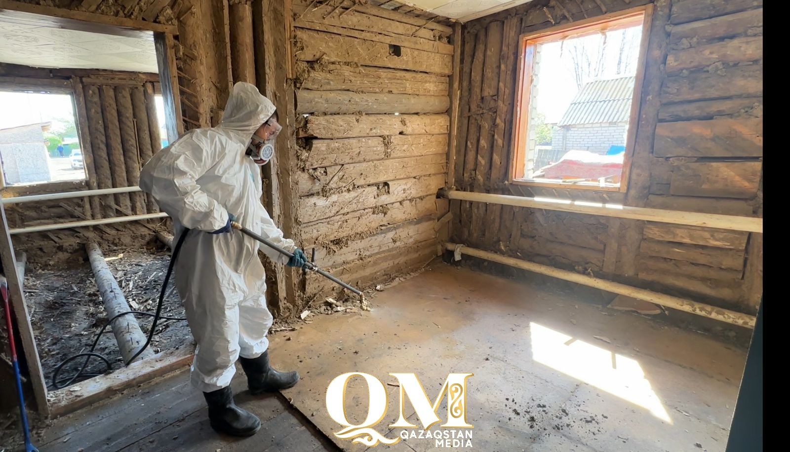 Дома дезинфицируют в поселке Кожевенный Петропавловска