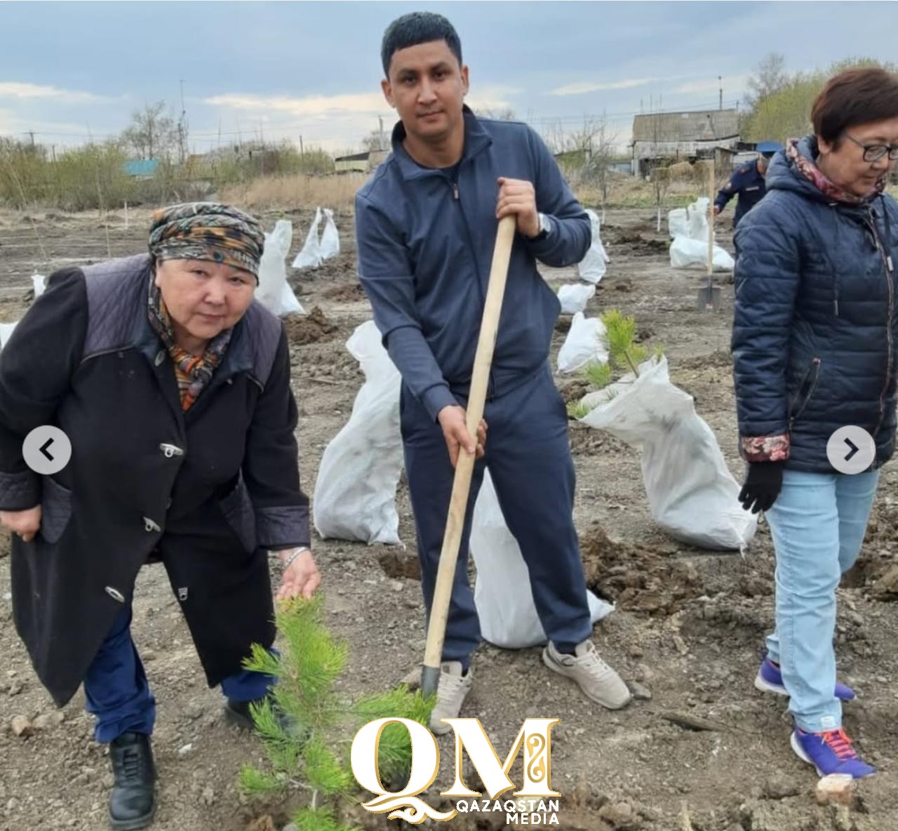 Сквер на месте снесенных аварийных домов строят в районе им. Г. Мусрепова в СКО