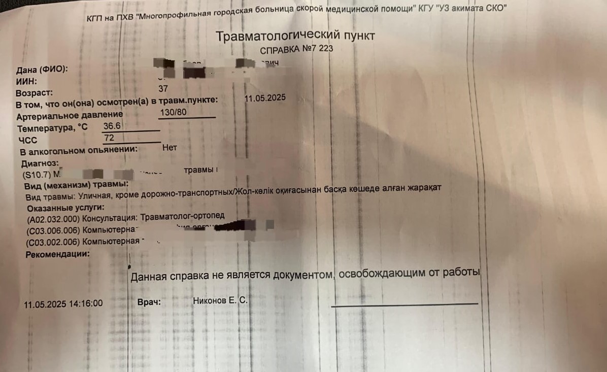 Спасатель пострадал во время тушения гаража в Петропавловске