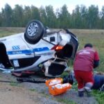 Двое полицейских попали в аварию на трассе в СКО