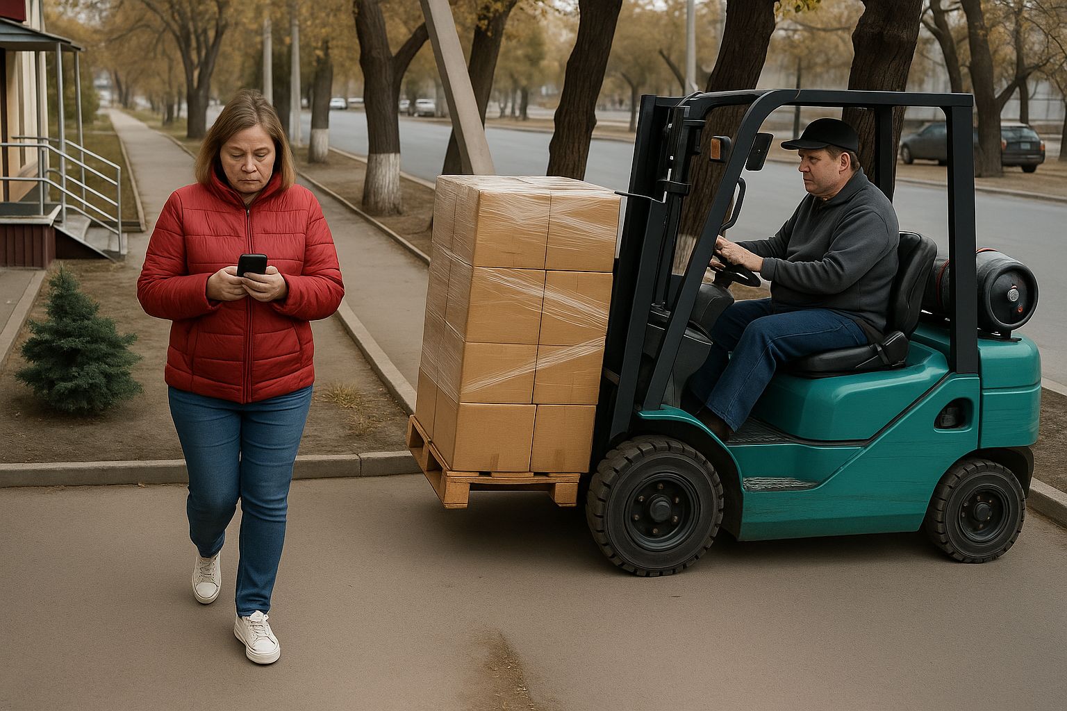 Нелепая смерть: погрузчик задавил женщину на тротуаре в Петропавловске