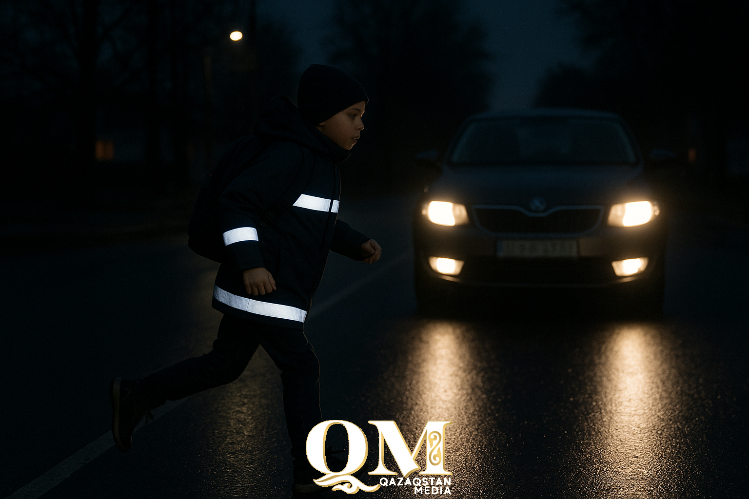 Петропавлда оқушылар сырт киімдеріне жарық шағылыстырғыш элементтерді міндетті түрде тағатын болды