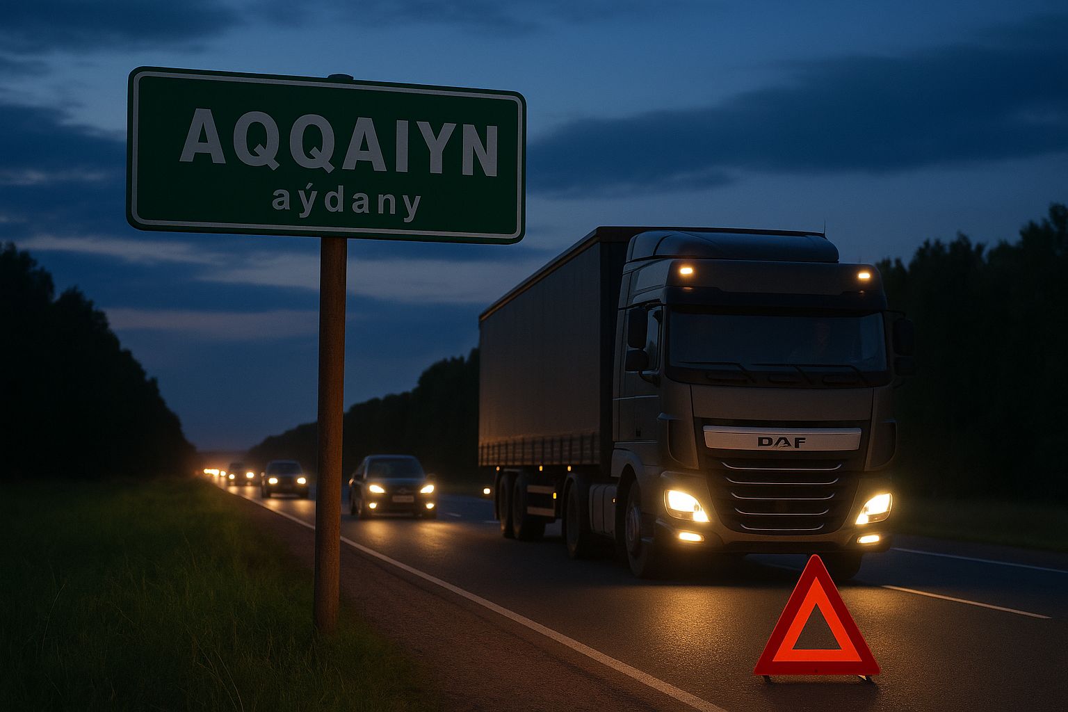 Водитель грузовика насмерть сбил женщину на трассе в СКО