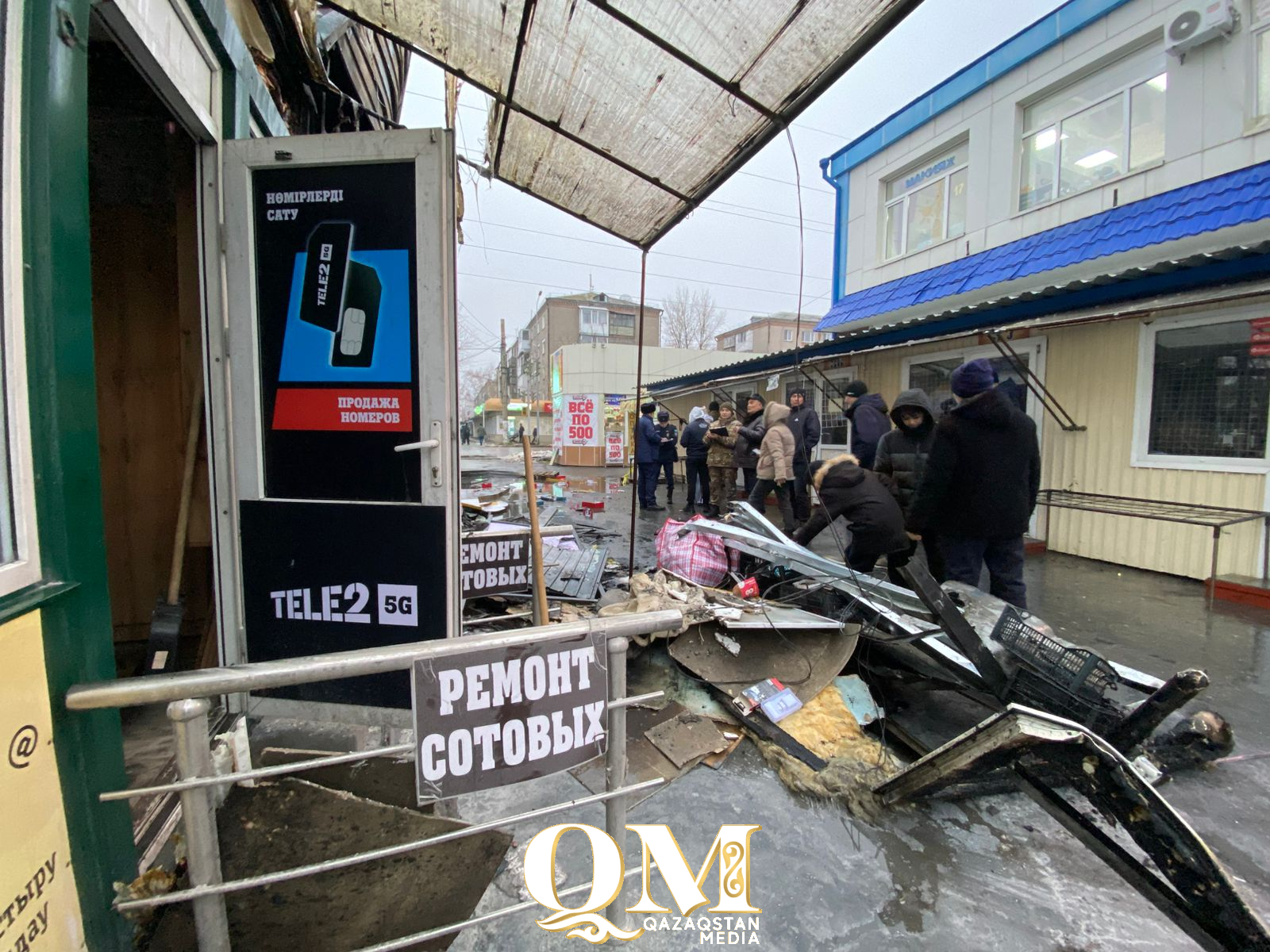 Причину пожара в бутиках в Петропавловске назвали спасатели