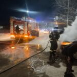 Петропавлда жеңіл көлік өртенді