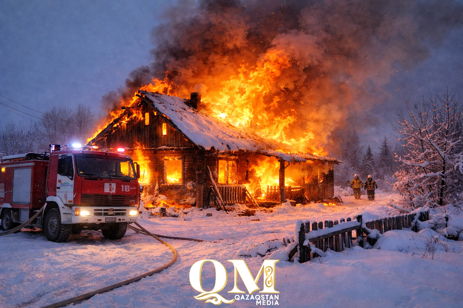 Отец с двумя маленькими детьми сгорел в пожаре в районе Магжана Жумабаева СКО