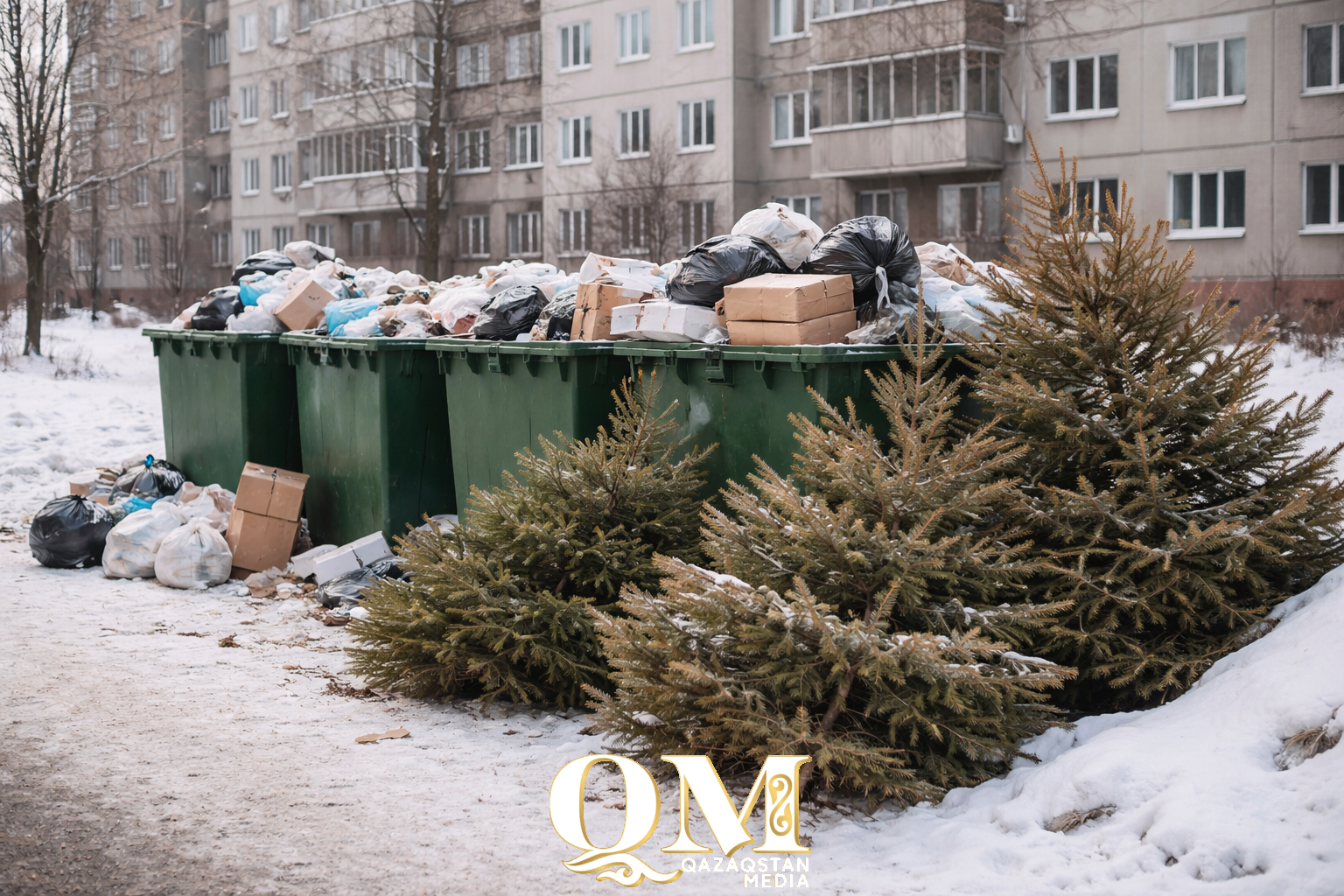 Вторая жизнь елкам: в Петропавловске деревьями накормят животных