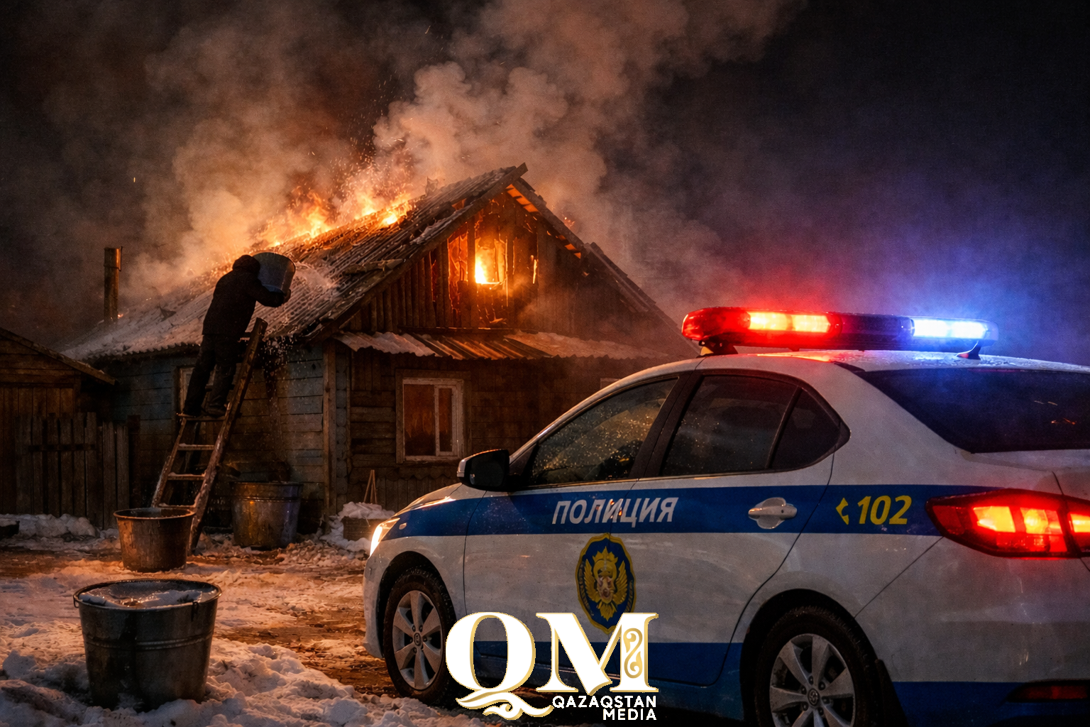 Огонь вспыхнул на глазах: полицейские спасли ребенка и дом в СКО