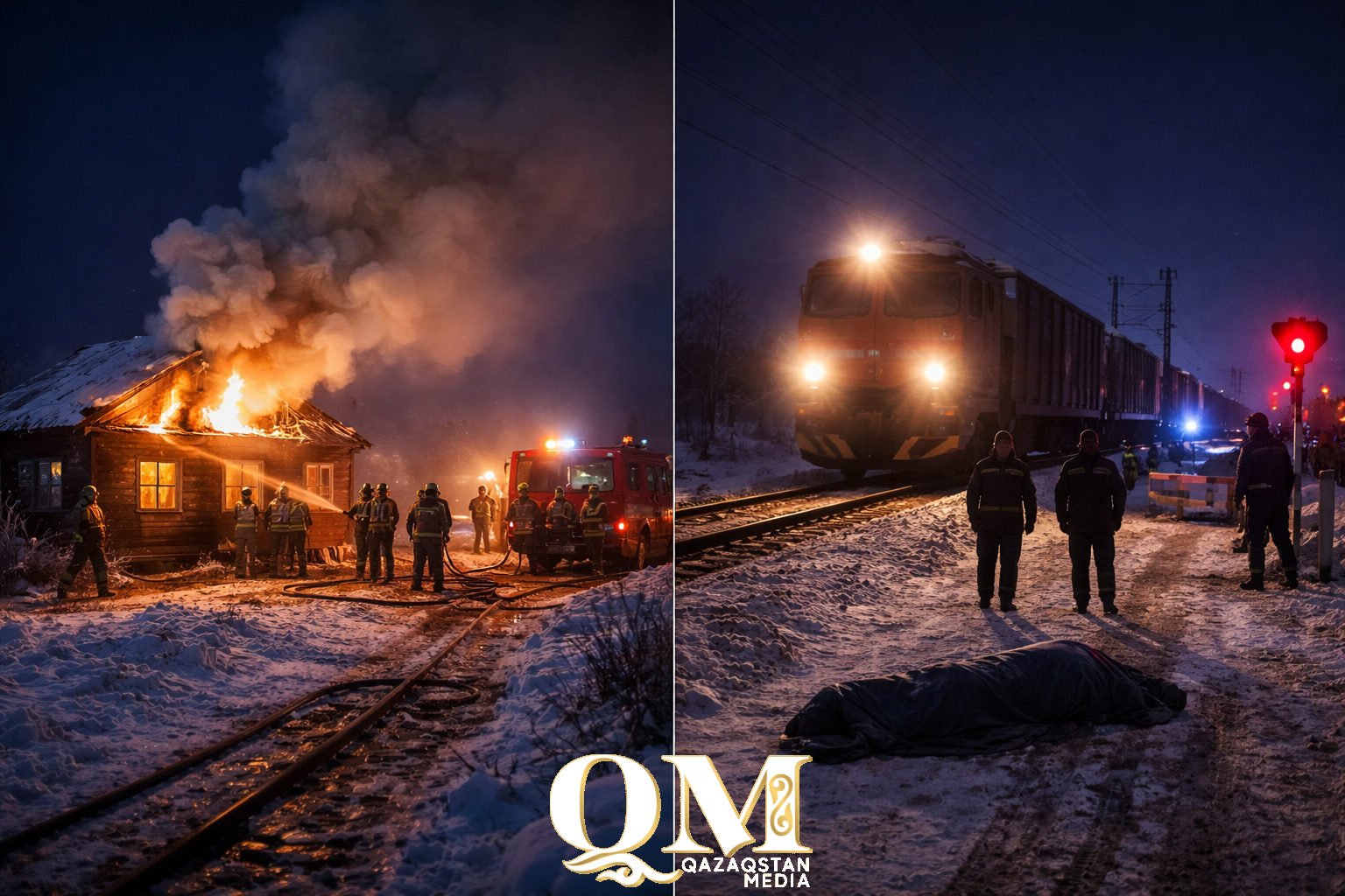 Трагедии в СКО: женщина погибла в огне, мужчину сбил поезд