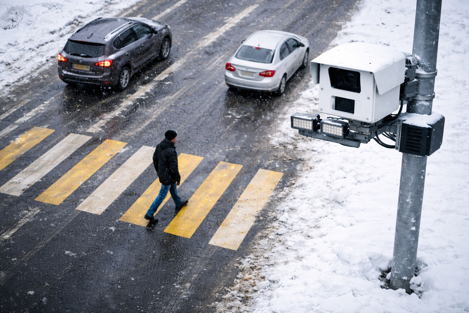 «Умную камеру» перенесли на самый проблемный пешеходный переход Петропавловска