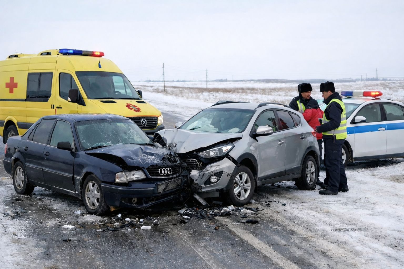 Россиянка с 8-летней дочкой погибли в аварии на трассе в СКО