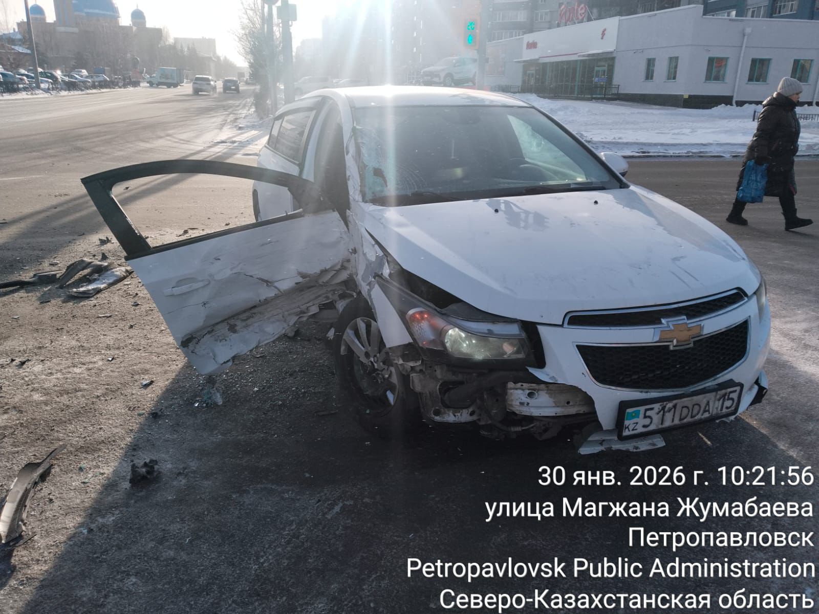 80-летний водитель и 77-летняя пассажирка попади в ДТП в Петропавловске