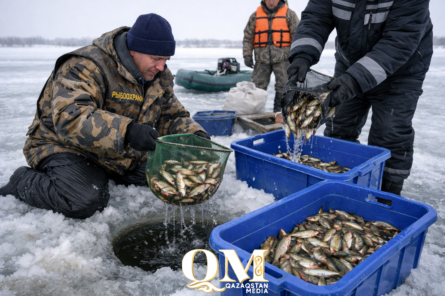 Эвакуацию рыбы из озера провели в СКО