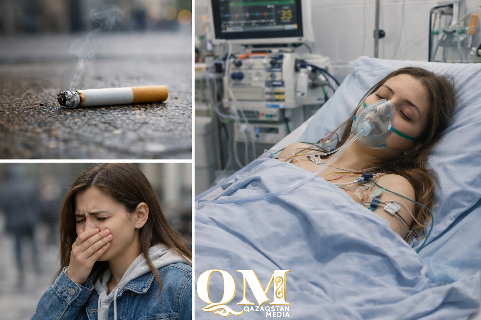 Көшеден тапқан темекіні шеккен қыз жансақтау бөліміне түсті