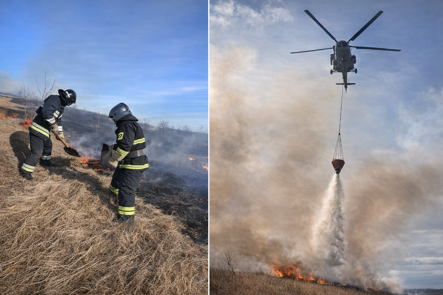 СҚО-да дала өртін тікұшақпен сөндіріп жатыр