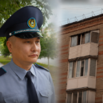 Полицейский спас двоих малышей, игравших на подоконнике пятого этажа в Петропавловске