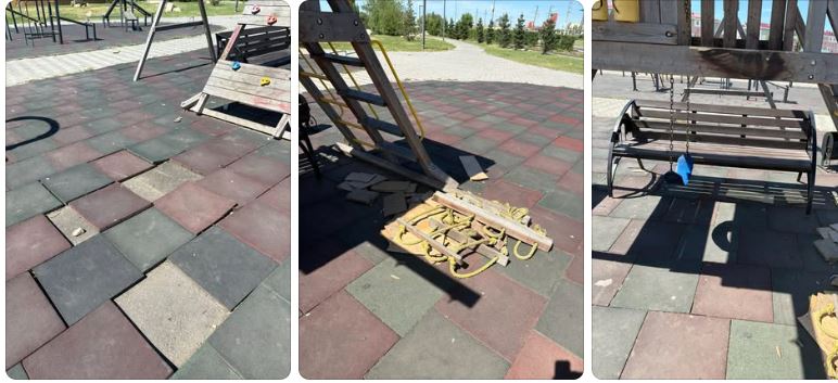 Разгромили детскую площадку - жители мкр Береке в Петропавловске обеспокоены ситуацией