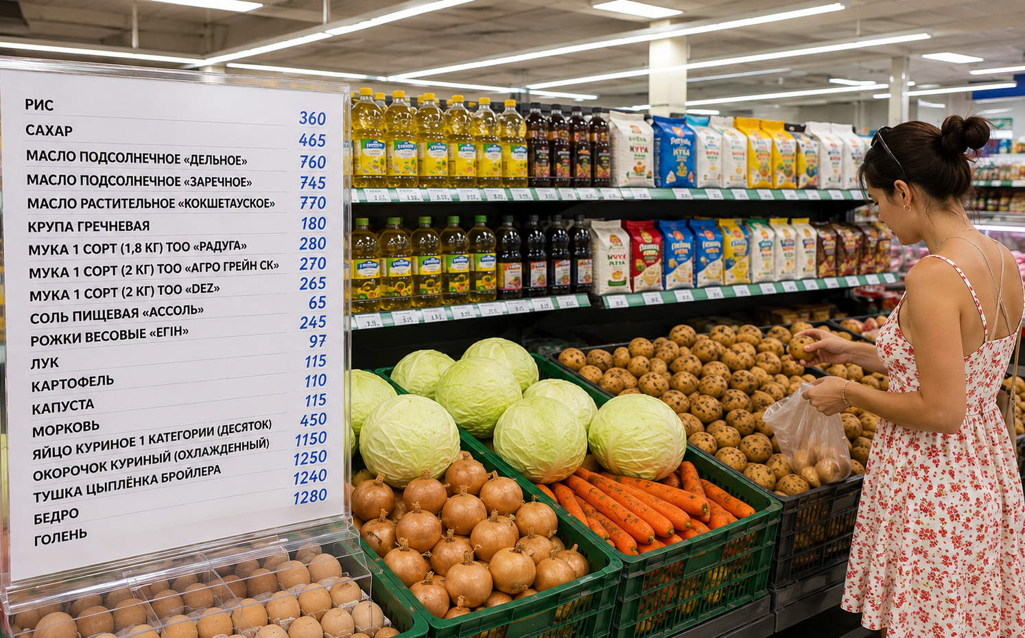 Где в Петропавловске купить сахар по 465 тенге и картофель по 115 тенге