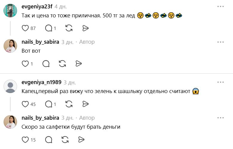 500 тенге за лед – счет в кафе возмутил жительницу Петропавловска