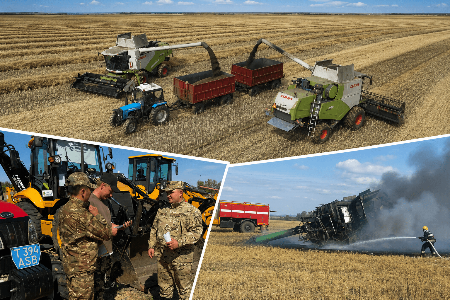 Комбайн өртенді: СҚО-да орақ кезіндегі қауіпсіздік тексеріліп жатыр