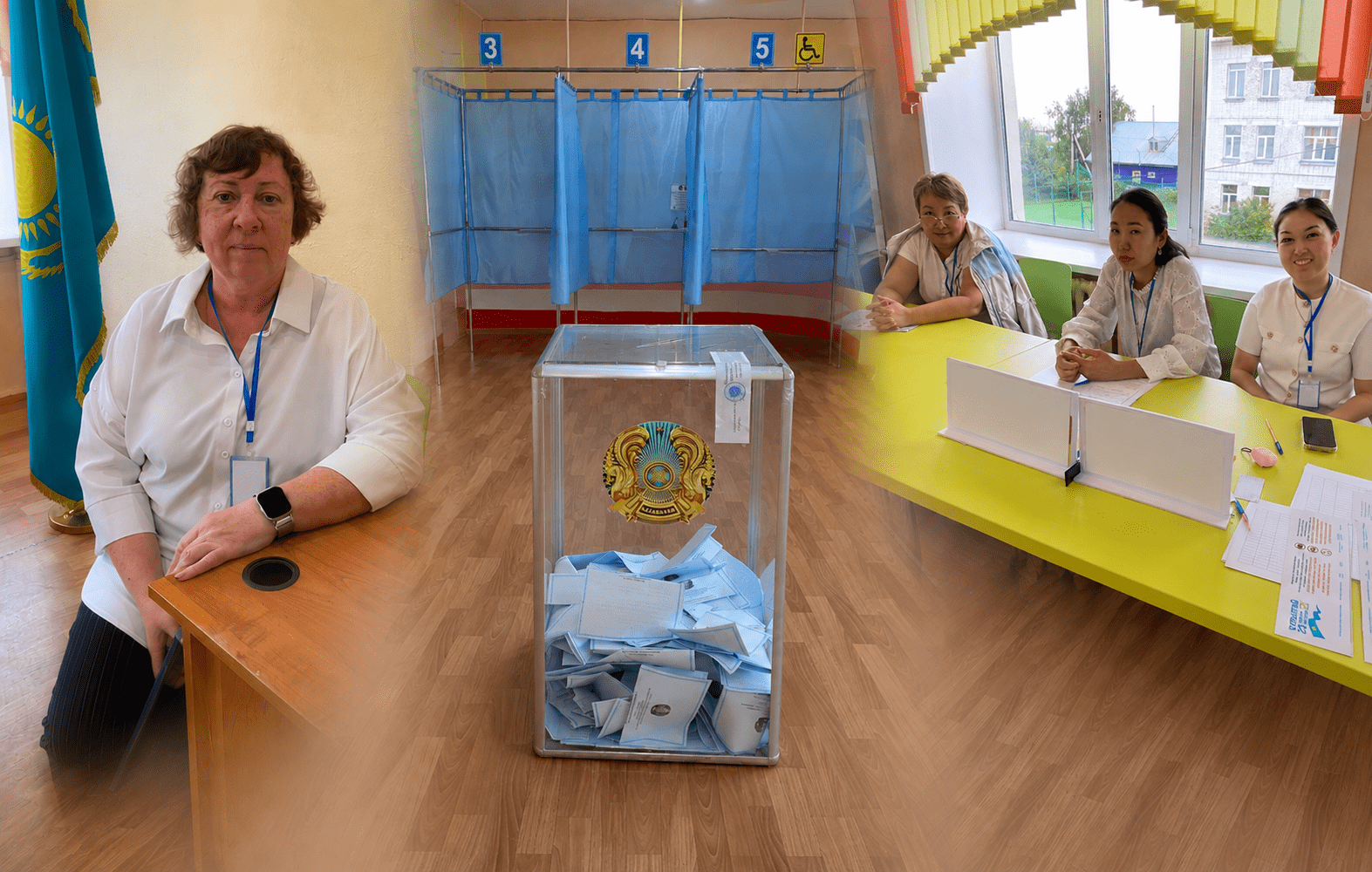 Дождь за окном, выбор в руках. На участке № 614 в Петропавловска продолжается голосование