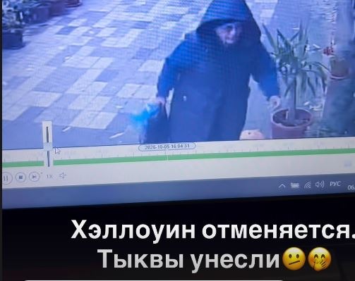 Осенний урожай – неизвестная женщина «срезала» тыкву прямо около кафе в Петропавловске